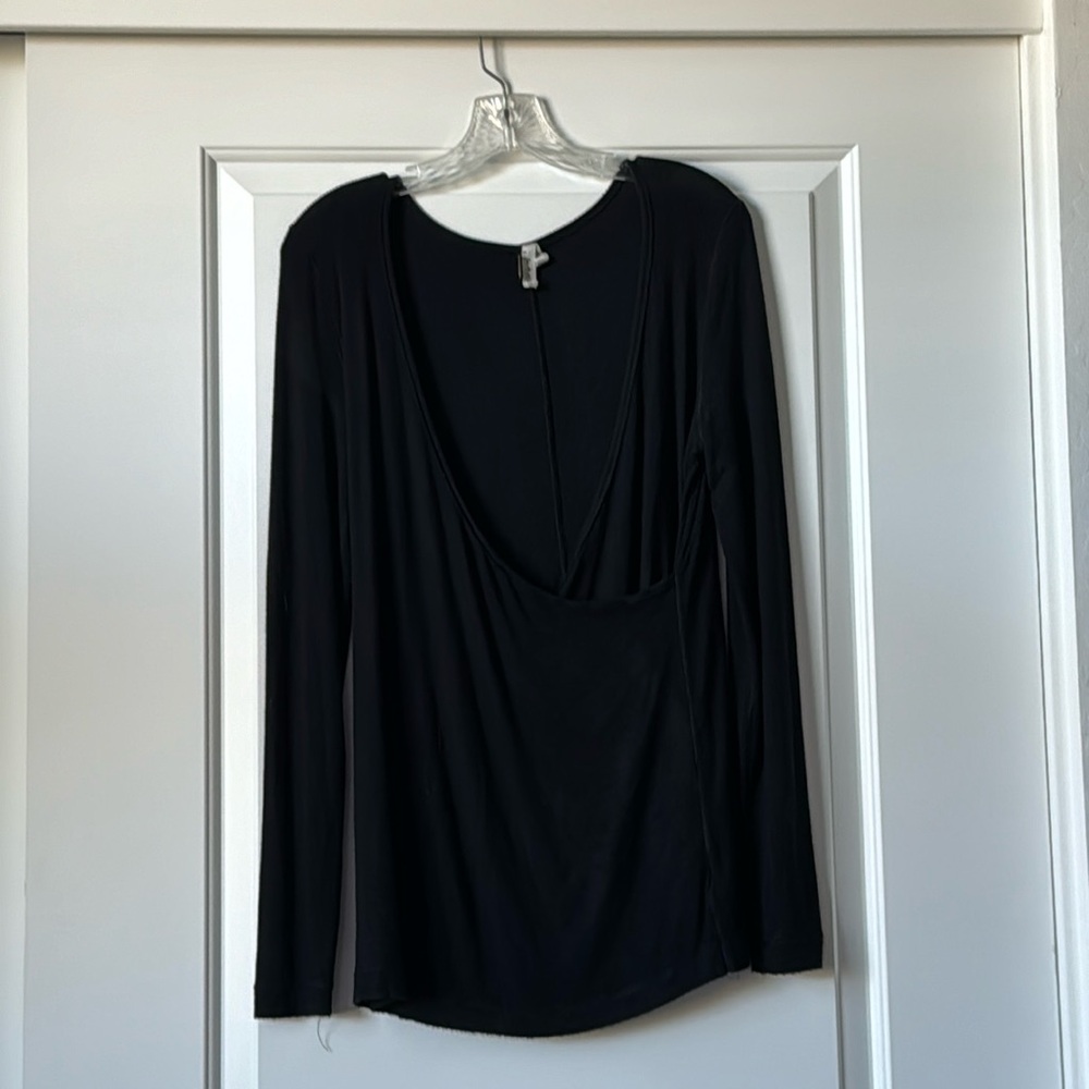 Long Sleeve Knit Wrap Style Top